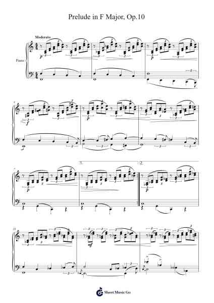 Prelude in F Major, Op. 10 Sheet Music by Konstantin Antipov-Arr.Bettiane Rexpoe