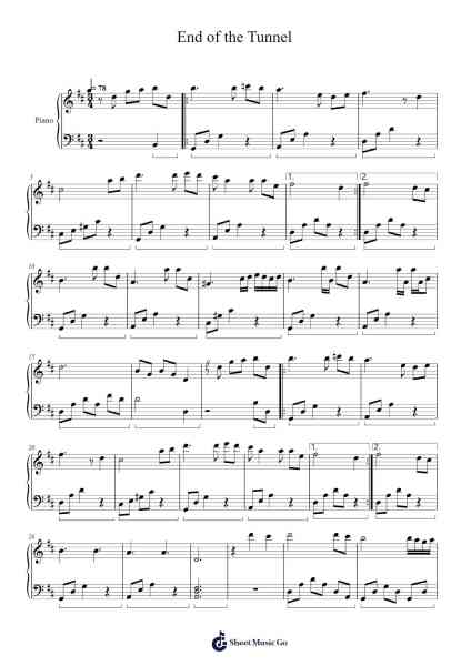 End of the Tunnel Sheet Music by YuXiang Lu-Arr.Funkdrich Mansbing
