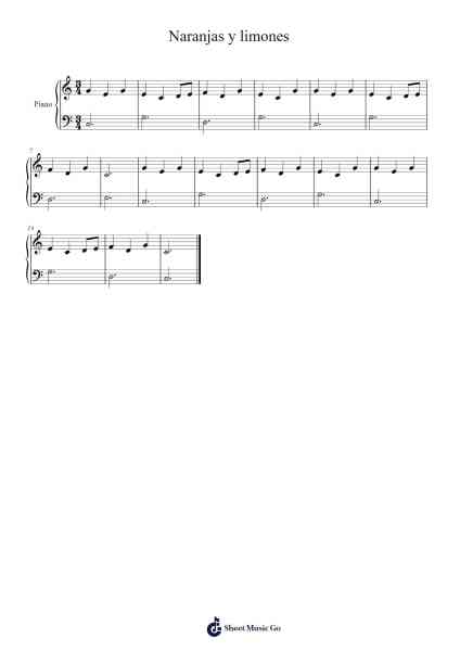 Naranjas y limones Sheet Music by -Arr.Hubpir