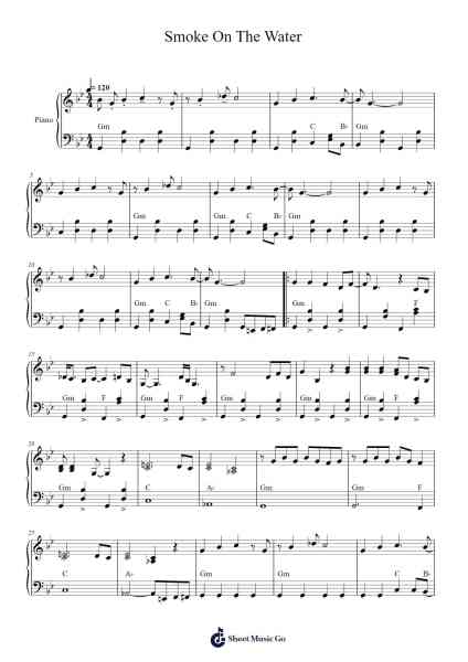 Smoke On The Water Sheet Music by Deep Purple-Arr.Maujean Clairerist