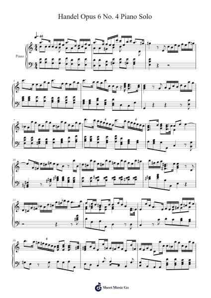 Concerto Grosso in A Minor, Op. 6, No. 4, HWV 322 Sheet Music by Georg Friedrich Handel-Arr.Graril