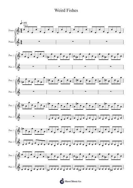 Weird Fishes Sheet Music by Unknown author-Arr.Pulip
