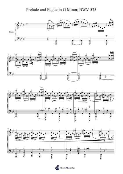 Prelude and Fugue in G Minor, BWV 535 Sheet Music by Johann Sebastian Bach-Arr.Dougnick Steinmeo