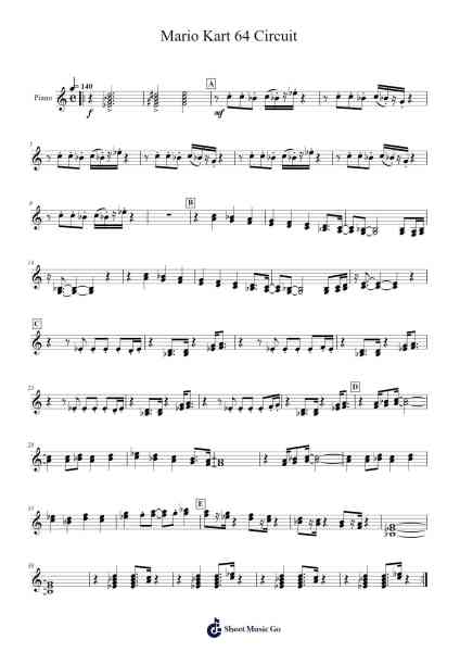 Mario Kart 64 Circuit Sheet Music by Kenta Nagata-Arr.Robva