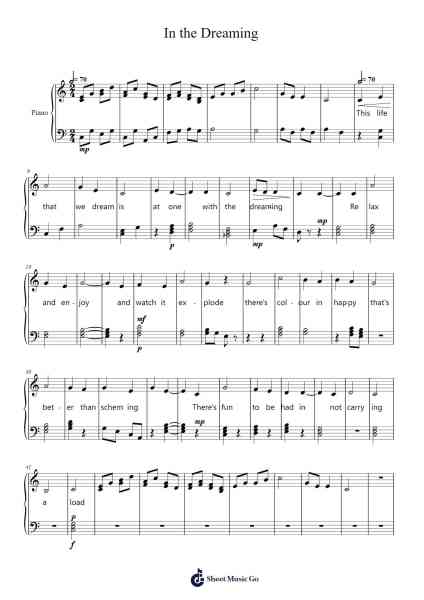 In the Dreaming Sheet Music by Marie Lynam Fitzpatrick-Arr.Waygrid