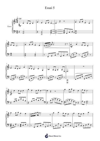 Essai 5 Sheet Music by Olivier Dutil-Arr.Larfox Efquinn