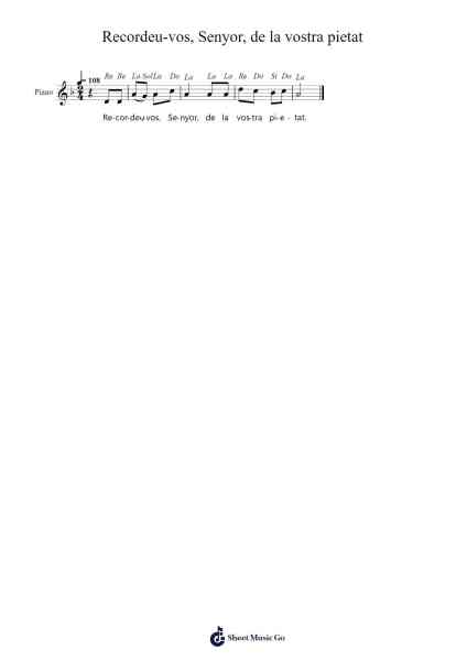 Recordeu-vos, Senyor, de la vostra pietat Sheet Music by -Arr.Bunjoan Payley