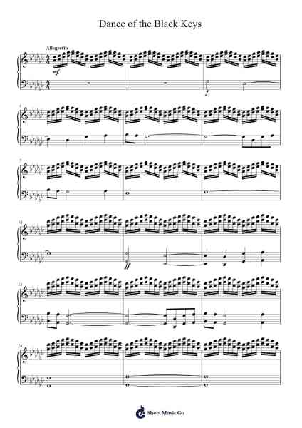 Dance of the Black Keys Sheet Music by -Arr.Copharine