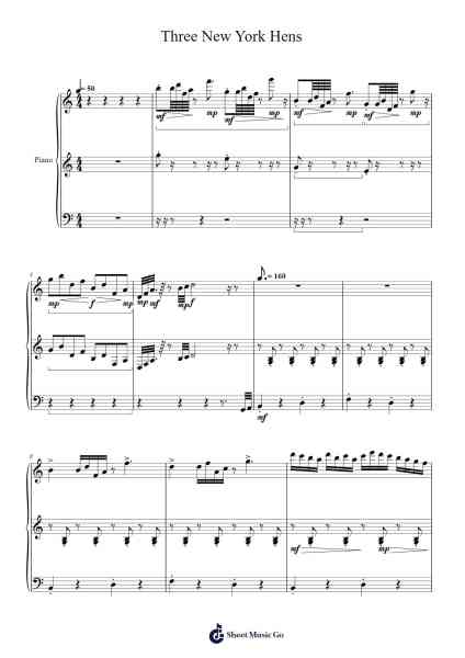 Three New York Hens, Op. 2 Sheet Music by Tim Sirois-Arr.Besquinn