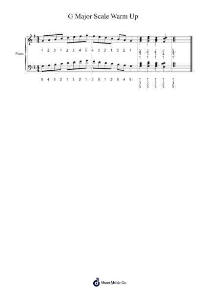 G Major Scale Warm Up Sheet Music by young_mtbc-Arr.Virgreg