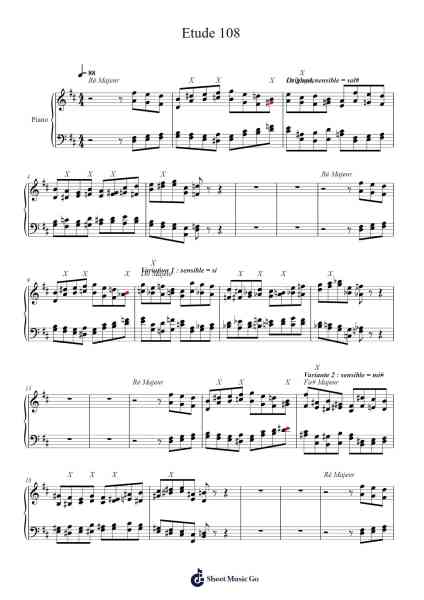 Etude 108 Sheet Music by Hélène de Montgeroult-Arr.Burnebooth Theobel