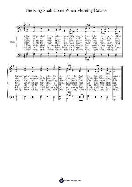The King Shall Come When Morning Dawns Sheet Music by William Jones-Arr.Leeles Stoweser