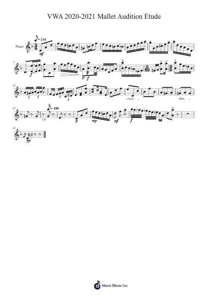 VWA 2020-2021 Mallet Audition Etude Sheet Music by harperandrew0-Arr.Elboyce