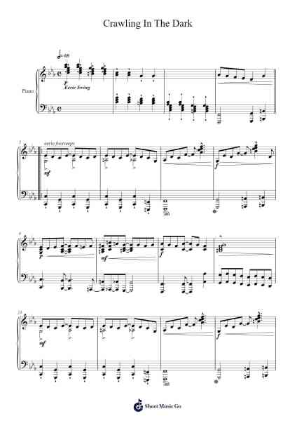 Crawling In The Dark Sheet Music by Ragtime Cam-Arr.Krisbe Chadky