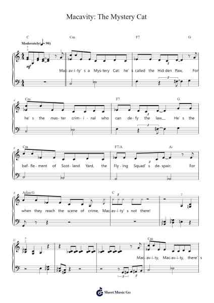 Macavity: The Mystery Cat (from Cats) Sheet Music by Andrew Lloyd Webber-Arr.Faithevice