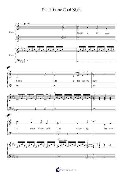 Death is the Cool Night Sheet Music by Cassidy Herendeen-Arr.Wheatmia