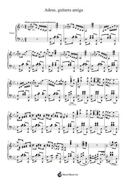 Adeus, guitarra amiga... Fado-Tango Sheet Music by Eduardo Souto-Arr.Mattvey Chilrick