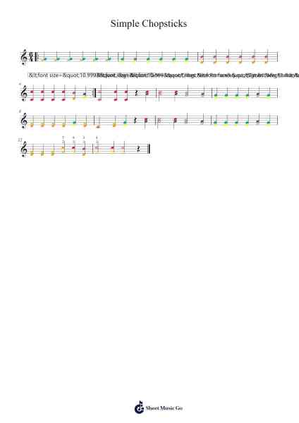 Simple Chopsticks Sheet Music by jonathanlewis-Arr.Betbur