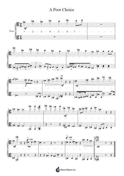 A Poor Choice Sheet Music by dreamyliyu-Arr.Woltier