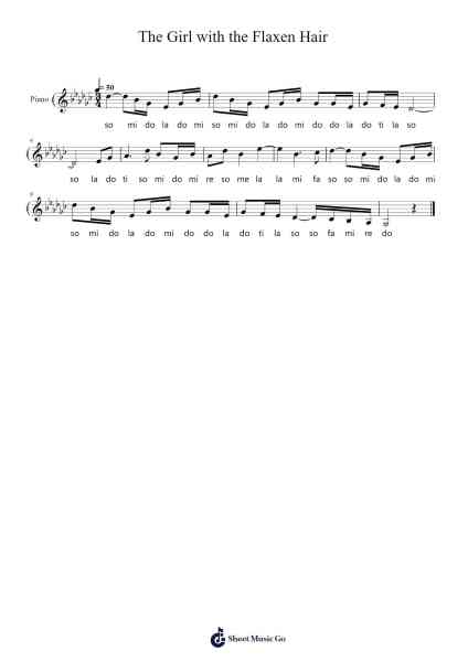 The Girl with the Flaxen Hair Sheet Music by Claude Debussy-Arr.Clepert