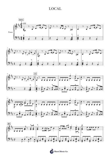 LOCAL Sheet Music by 玖壹壹-Arr.Stoweberg