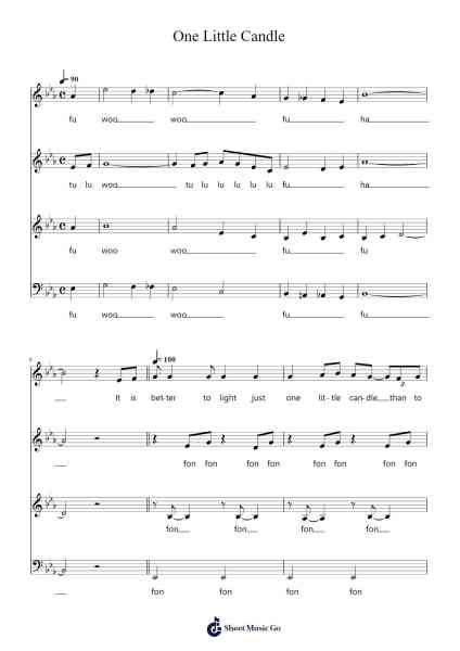 One Little Candle Sheet Music by -Arr.Vicnick Hoodpy