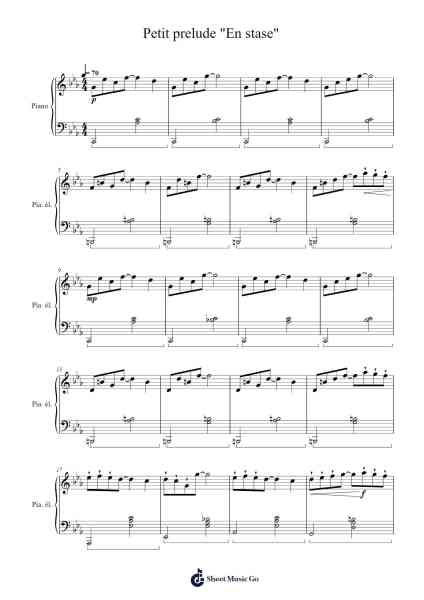 Petit prelude "En stase" Sheet Music by Dunngie Galswis-Arr.Eveken Dougloyd