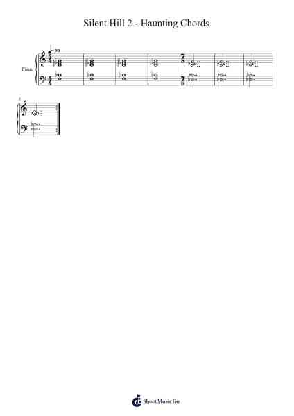 Silent Hill 2 - Haunting Chords Sheet Music by -Arr.Taysnow Churniel