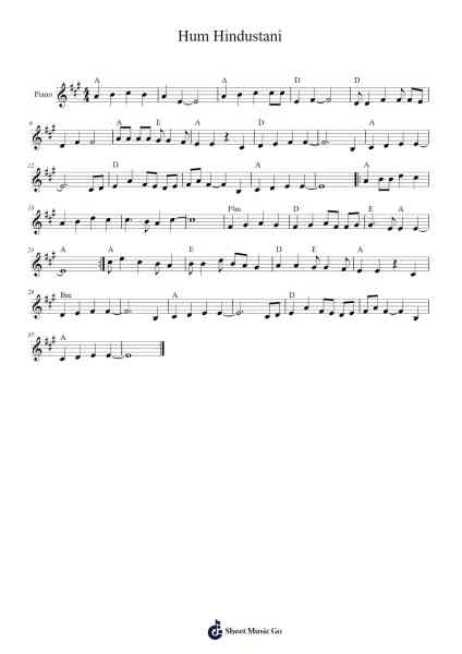 Hum Hindustani โน้ตเพลงโดย Auslian-Arr.Eltave