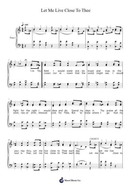 Let Me Live Close To Thee Sheet Music by Virgil O. Stamps-Arr.Sodwight