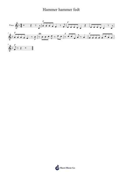 Hammer hammer fedt Sheet Music by Jacob Haugaard-Arr.Phisan Lionelphy