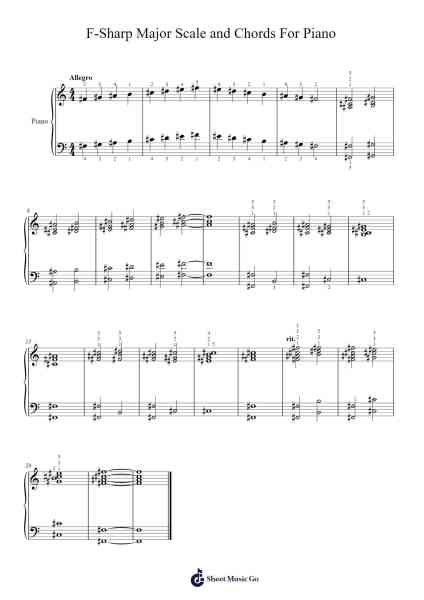 F-Sharp Major Scale and Chords For Piano Sheet Music by Marcus Daitch-Arr.Noahsweet