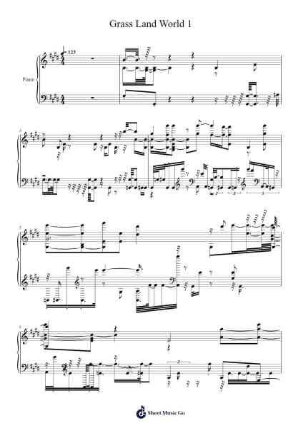 Grass Land World 1 Sheet Music by -Arr.Restan