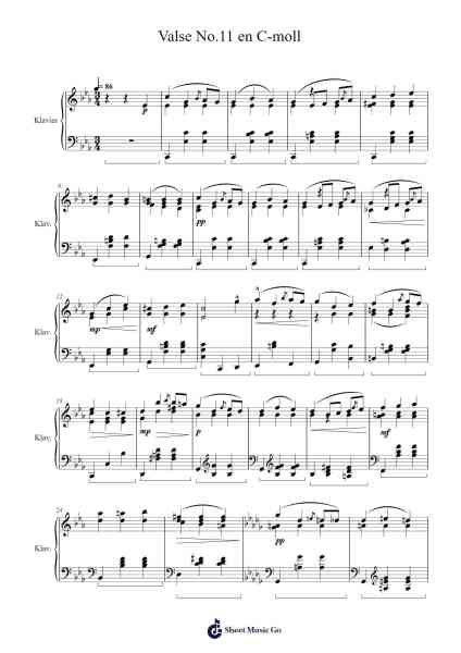 Valse No.11 en C-moll Sheet Music by Chanvin-Arr.Bartnice