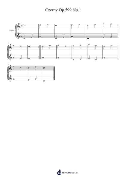 Czerny Op.599 No.1 Sheet Music by Czerny-Arr.Chilflower
