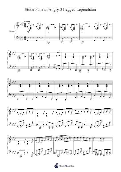 Etude Fom an Angry 3 Legged Leprechaun Sheet Music by L. Mingo-Arr.Latckens