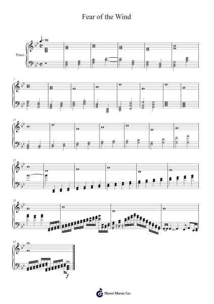 Fear of the Wind Sheet Music by Eban T. Mun-Arr.Blanes Poyale