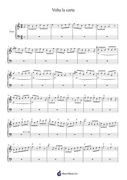 Volta la carta Sheet Music by Fabrizio De André-Arr.Cranewright Troycrofts