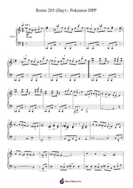 Route 203 (Day) - Pokemon DPP Sheet Music by Go Ichinose-Arr.Roxantab Mushaw