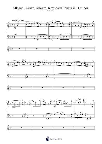 Keyboard Sonata in D Minor, K. 89, L. 211 Sheet Music by Domenico Scarlatti-Arr.Cromon Annlvis