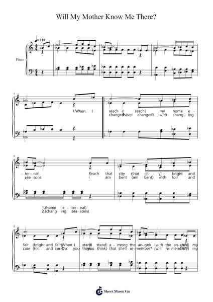 Will My Mother Know Me There? Sheet Music by William M. Golden-Arr.Shedave Dwightrene