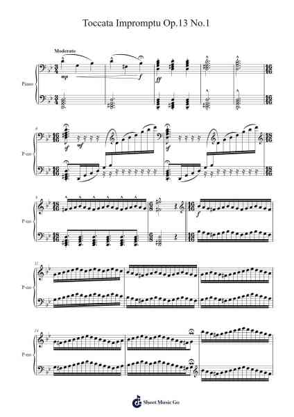 Toccata Impromptu Op.13 No.1 Sheet Music by Michał Gąsiorowski-Arr.Theopys