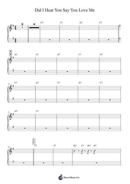 Did I Hear You Say You Love Me Sheet Music by Stevie Wonder-Arr.Goldtim