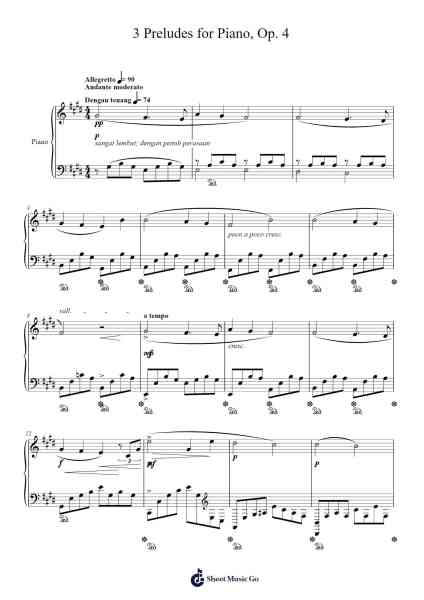 3 Preludes for Piano, Op. 4 Sheet Music by Nadhif Fernanda-Arr.Kepmill Rexbloor