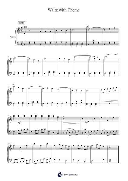 Waltz with Theme Sheet Music by Cowland-Arr.Duttdes Dawnpril