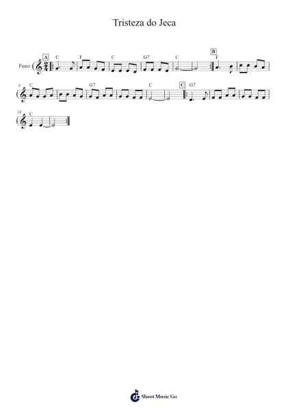 Tristeza do Jeca Sheet Music by Angelino de Oliveira-Arr.Jorthodore Adegee