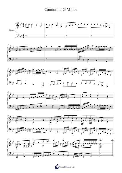 Cannon in G Minor Sheet Music by Simpbach-Arr.Ninah