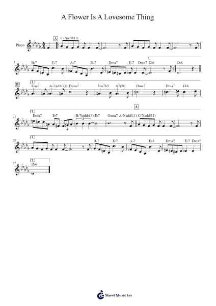 A Flower Is A Lovesome Thing Sheet Music by Billy Strayhorn-Arr.Manlass