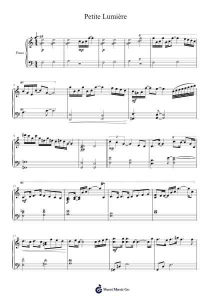Petite Lumière Sheet Music by by-de S.Charbonneau-Arr.Dempdawn Ftance