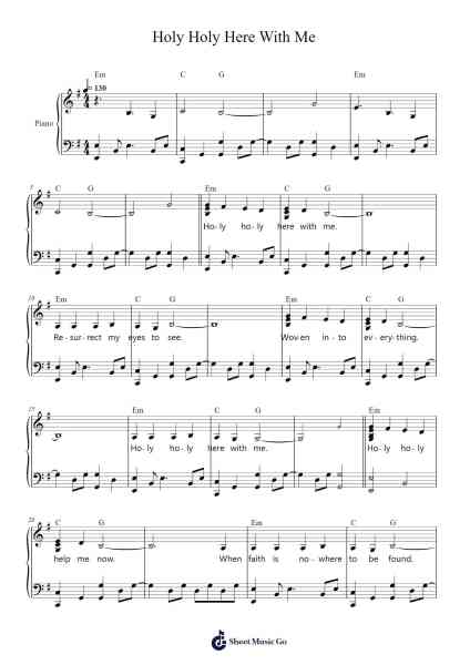 Holy Holy Here With Me Sheet Music by Housefires-Arr.Yetkes Wrightrob